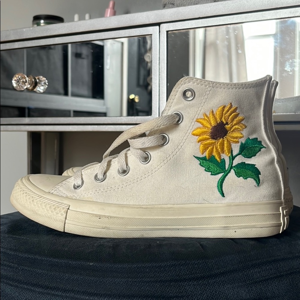 Sunflower Embroidered Converse